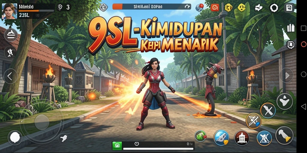 Tampilan gameplay 9SL dengan berbagai aktivitas dan interaksi karakter.