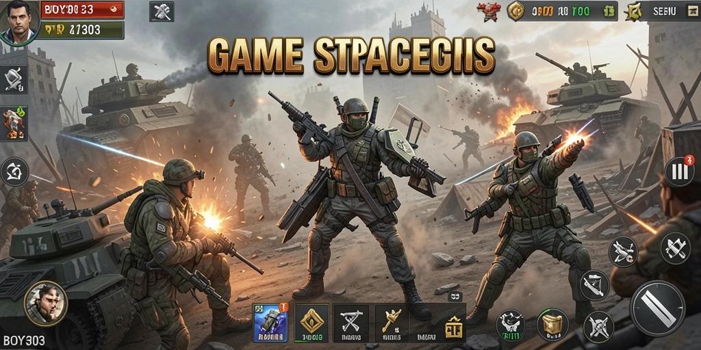 Tangkap layar menampilkan pertempuran strategis yang epik di BOY303.
