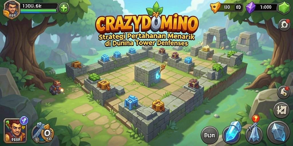 Gameplay menarik CRAZYDOMINO dalam menggagalkan serangan musuh.