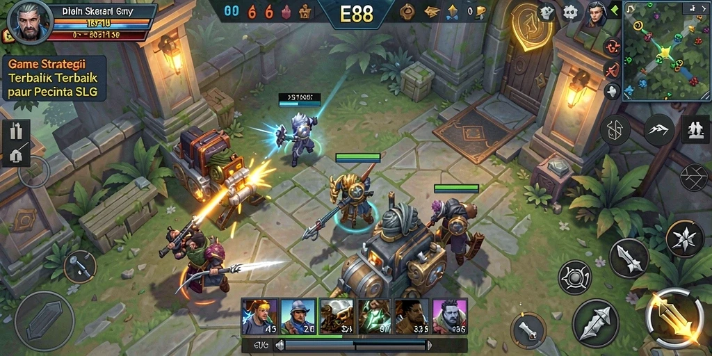 Screenshot gameplay E88 menampilkan aksi strategi yang mendalam.
