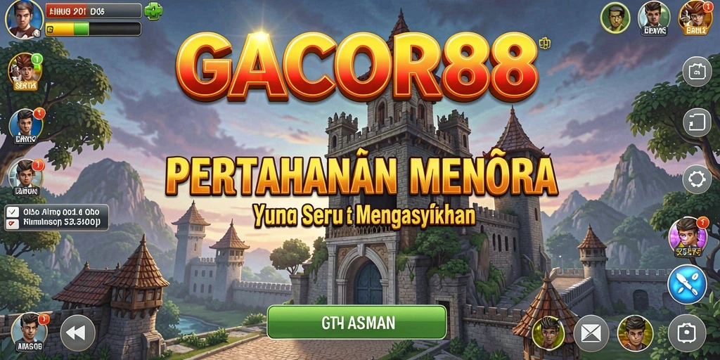 Tangkapan layar GACOR88 menampilkan aksi mendebarkan permainan Tower Defense.