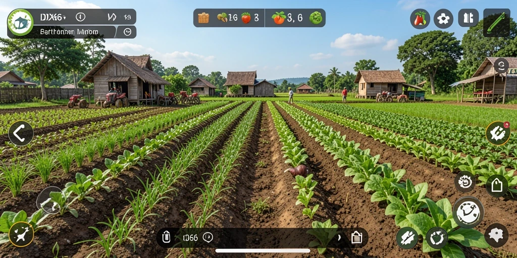 Tampilan gameplay seru dari pertanian yang menantang.
