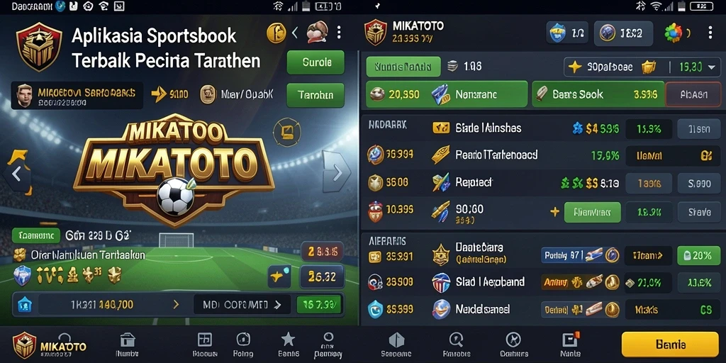 Screenshot utama MIKATOTO menampilkan pengalaman taruhan olahraga yang mendebarkan.