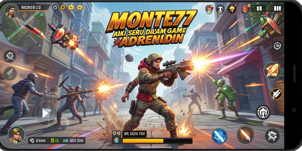 Tampilan gameplay intens dari MONTE77 dengan aksi yang memukau.