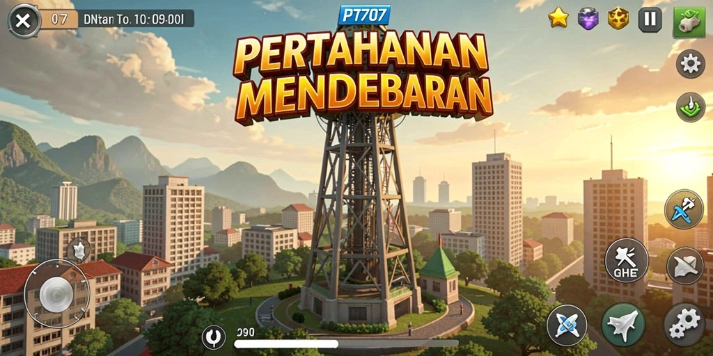 Tampilan gameplay PT707 yang menarik dalam genre Tower Defense.