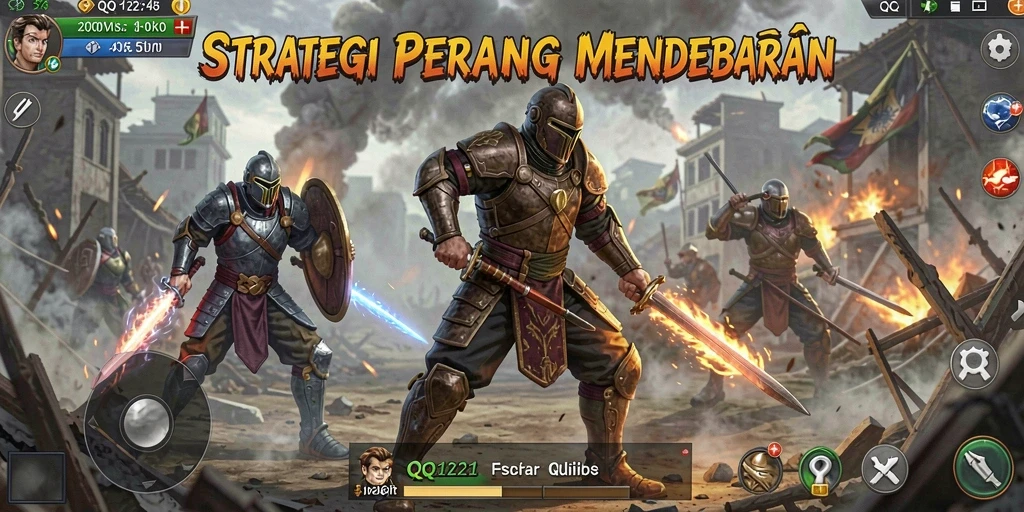Tampilan gameplay seru dari QQ1221 dalam aksi strategi.