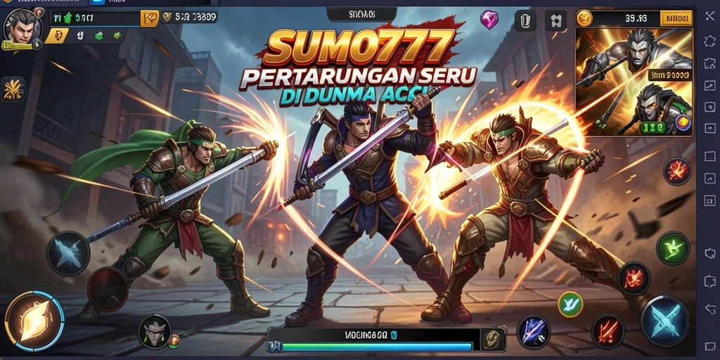 Tampilan aksi mendebarkan dalam SUMO777 dengan pertarungan karakter yang epik.