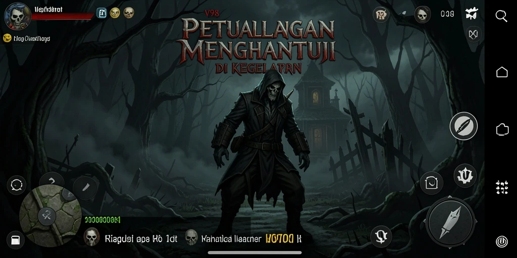 Gameplay V98 menunjukkan suasana mencekam dan menakutkan yang diciptakan.